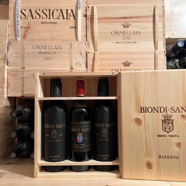 Brunello di Montalcino Tenuta Greppo Riserva 2015 Biondi Santi Cassa Legno 3 Bottiglie